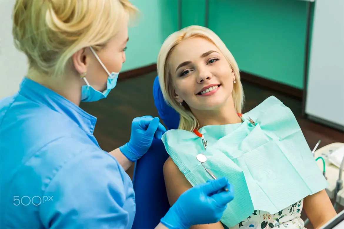 young teen girl at the dentist